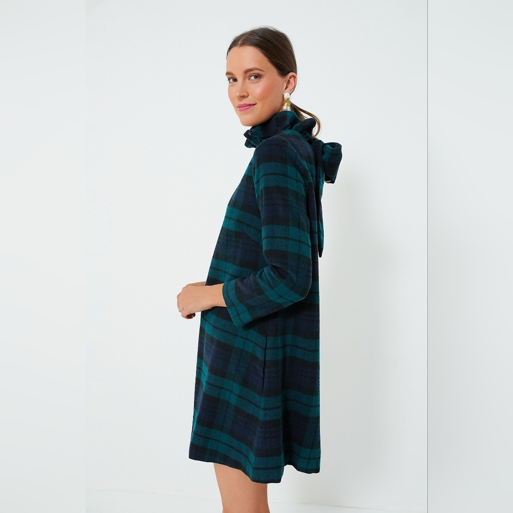 NWT TUCKERNUCK Blackwatch Plaid Daphne Dress Green Wool Blend Plus Size … - Picture 4 of 9